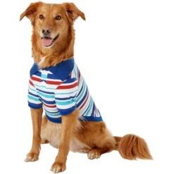 Frisco Striped Dog & Cat Polo Shirt, Red & Blue -Frisco 153590 PT2. AC SS1800 V1624902150