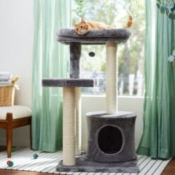 Frisco 42-in Heavy Duty Faux Fur Cat Tree & Condo