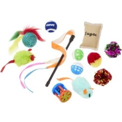 Frisco Plush, Teaser & Ball Variety Pack Cat Toy With Catnip