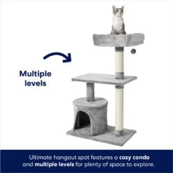 Frisco 38-in Cat Tree With Condo, Top Perch & Toy -Frisco 214377 PT2. AC SS1800 V1667229266