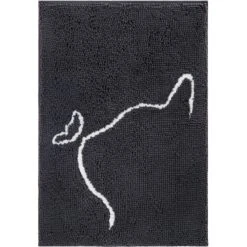 Frisco Microfiber Chenille Cat Silhouette Litter Mat