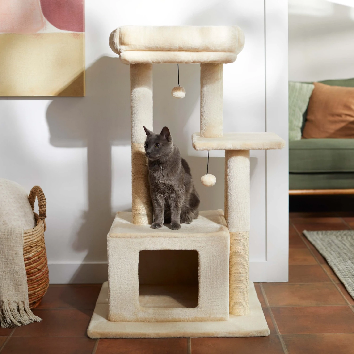 Frisco 40-in Faux Fur Cat Tree & Condo 3 Frisco 40-in Faux Fur Cat Tree & Condo