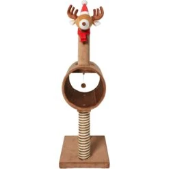 Frisco Holiday 52.3-in Reindeer Cat Scratching Post & Tunnel -Frisco 236569 PT3. AC SS1800 V1601332856