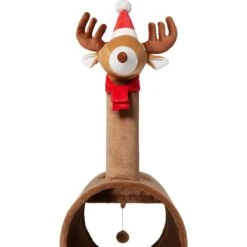 Frisco Holiday 52.3-in Reindeer Cat Scratching Post & Tunnel -Frisco 236569 PT4. AC SS1800 V1601340995