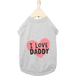 Frisco I Love Daddy Dog & Cat T-Shirt, Gray