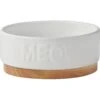 Frisco Round Meow Non-skid Ceramic Cat Bowl With Wood Base 2 Frisco Round Meow Non-skid Ceramic Cat Bowl With Wood Base -Frisco 256078 MAIN. AC SS1800 V1615299727