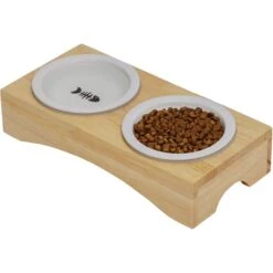 Frisco Double Elevated Cat Bowl With Wood Stand 11 Frisco Double Elevated Cat Bowl With Wood Stand -Frisco 256082 PT3. AC SS1800 V1615312021