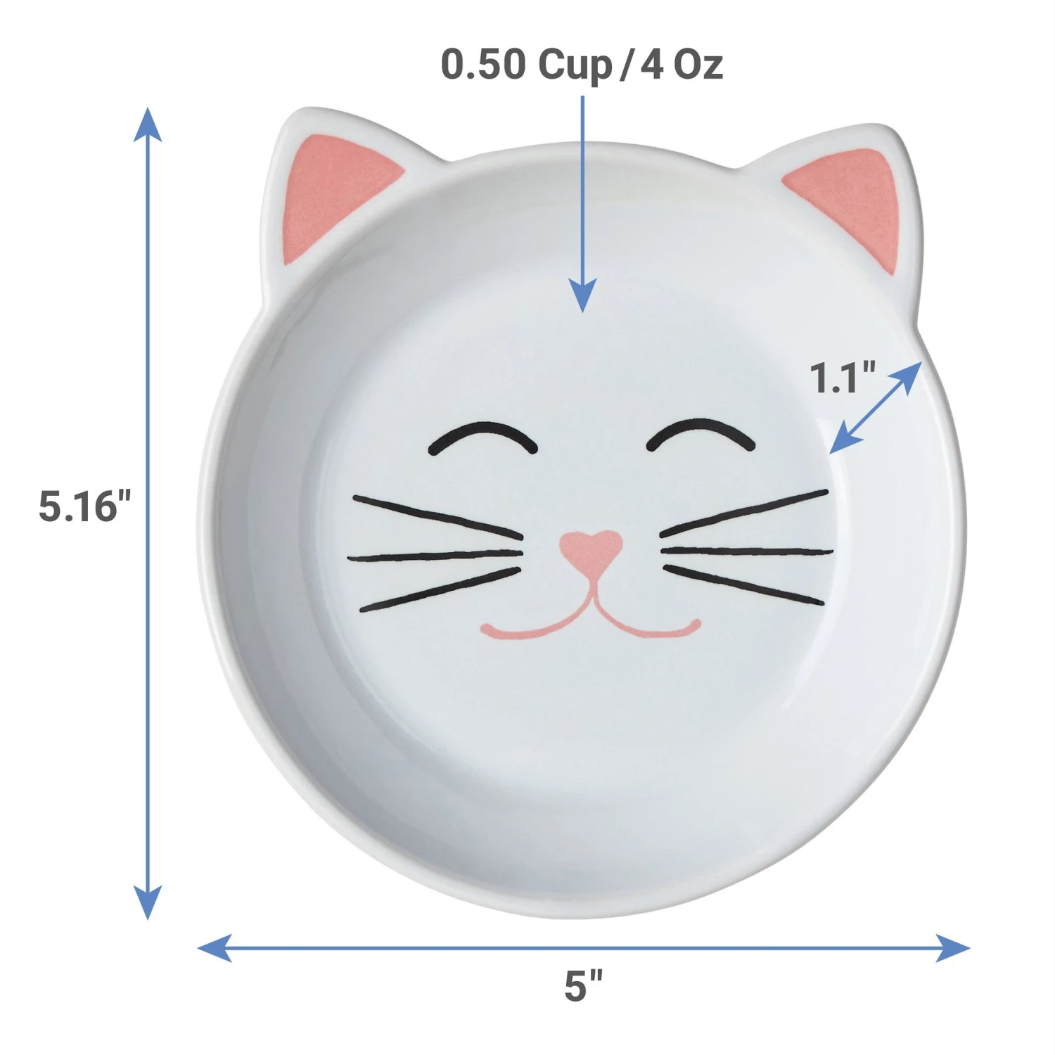 Frisco Cat Face Non-skid Ceramic Cat Dish 4 Frisco Cat Face Non-skid Ceramic Cat Dish - Image 2