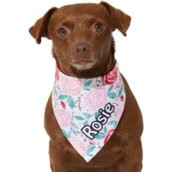 Frisco Watercolor Roses Personalized Dog & Cat Bandana -Frisco 267531 PT5. AC SS1800 V1632424286