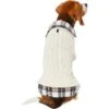 Frisco Cream Cable Knit Dog & Cat Sweater, White/Red Plaid -Frisco 268057 MAIN. AC SS1800 V1628629892