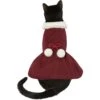 Frisco Mediumweight Pom Pom Bow Dog & Cat Peacoat Dress, Red -Frisco 268200 MAIN. AC SS1800 V1628794925