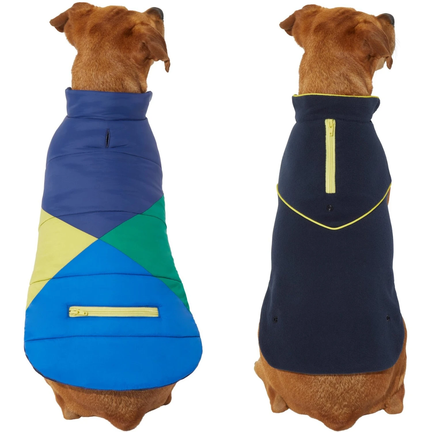 Frisco Mediumweight Colorblock 2-in-1 Dog & Cat Fleece Coat 3 Frisco Mediumweight Colorblock 2-in-1 Dog & Cat Fleece Coat