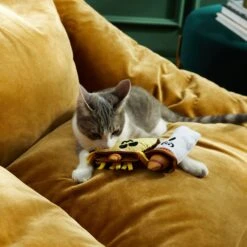 Frisco Halloween Fiesta Ghost & Taco Plush Cat Toy With Catnip, 2 Count -Frisco 270319 PT3. AC SS1800 V1624824867