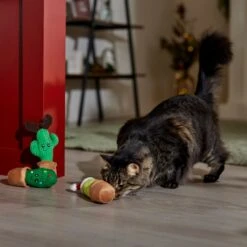 Frisco Holiday Cactus Plush Cat Toy With Catnip, 3 Count -Frisco 287329 PT3. AC SS1800 V1661874421