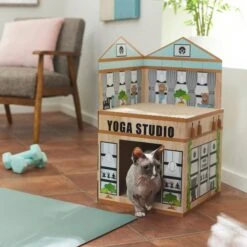 Frisco Yoga Studio Cardboard Cat House, 2-Story -Frisco 288965 PT3. AC SS1800 V1638292325