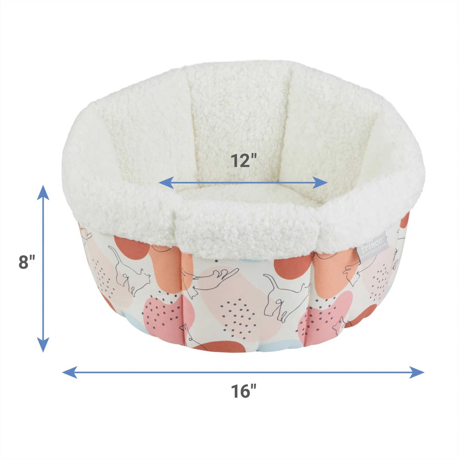 Frisco Sherpa High Walled Self-Warming Bolster Small Cat Bed, Calico Cat 4 Frisco Sherpa High Walled Self-Warming Bolster Small Cat Bed, Calico Cat - Image 2