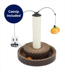 Frisco Halloween Pumpkin And Ghost Interactive Scratcher Cat Toy With Catnip -Frisco 344074 PT2. AC SS1800 V1657657033