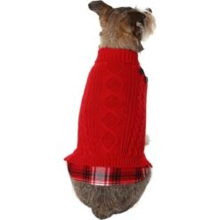 Frisco Plaid Cable Knit Dog & Cat Sweater -Frisco 353611 PT2. AC SS1800 V1659007313