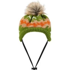 Frisco Striped Poof Dog & Cat Knitted Hat