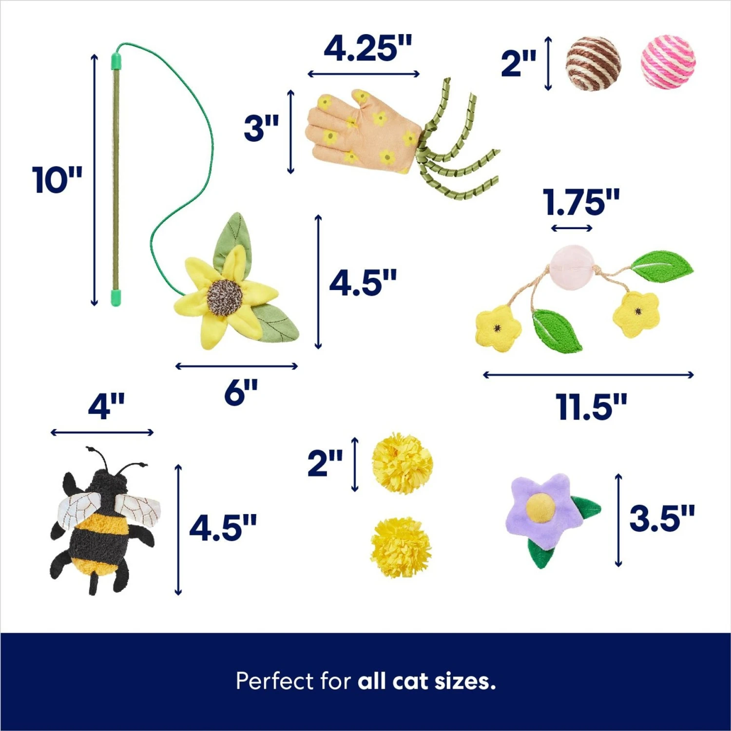 Frisco Spring Plush, Teaser, Ball & Tunnel Variety Pack Cat Toy With Catnip, 10 Count 5 Frisco Spring Plush, Teaser, Ball & Tunnel Variety Pack Cat Toy With Catnip, 10 Count - Image 3