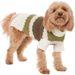 Frisco Bubble Knit Multi Striped Mock Neck Dog & Cat Sweater -Frisco 718854 PT2. AC SS1800 V1703184630