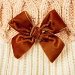 Frisco Cable Knit Dog & Cat Sweater Dress With Velvet Bow -Frisco 745838 PT6. AC SS1800 V1694794127