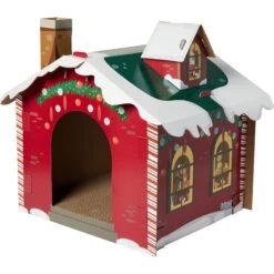 Frisco Holiday Christmas Tree Cardboard Cat House & Frisco Holiday Santa's Workshop Cardboard Cat House -Frisco 986190 PT5. AC SS1800 V1698258055