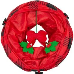 Frisco Holiday Buffalo Plaid Foldable Play Tunnel Cat Toy With Catnip & Frisco Holiday Festive Red Variety Pack Gift Box Cat Toy With Catnip, 14 Count -Frisco 986262 PT3. AC SS1800 V1698257736