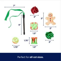 Frisco Holiday Buffalo Plaid Foldable Play Tunnel Cat Toy With Catnip & Frisco Holiday Festive Red Variety Pack Gift Box Cat Toy With Catnip, 14 Count -Frisco 986262 PT6. AC SS1800 V1698257736