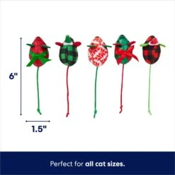 Frisco Holiday Santa Hat & Mistletoe Cat Tracks Cat Toy & Frisco Holiday Mice Cat Toy With Catnip, 5 Count -Frisco 986278 PT6. AC SS1800 V1698258116